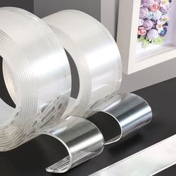 Double-Sided Transparent Nano Tape: Ideal for Bathroom and Home Decoration, Effortless Item Mounting, Traceless Adhesion