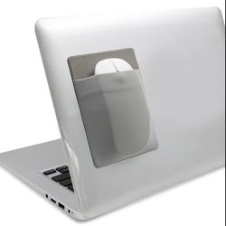 Pocket laptop storage with adhesive for external hard drives and pens, Adhesive Laptop Back Storage Bag Multi-Pocket