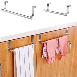 Over The Cabinet Towel Bar, Kitchen Cabinet Door Towel Bar, Bathroom Punch-free Towels Hooks