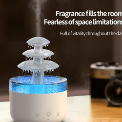 New 500ml Cloud Rain Air Humidifier 3 Layer Essential Oil Aromatherapy Diffuser Usb Mute Mist Air Humidifier With Colorf