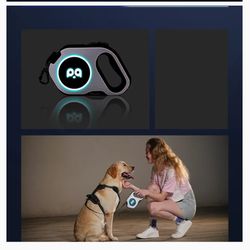 5M Automatic Retractable Dog Leash LED Luminous Leading Light Straps For Small Medium Dog Pet Flexi Walking Running Leas