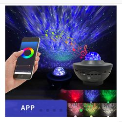 Galaxy Starry Night Lamp LED Star Projector Night Light Ocean Wave Projector with Music Bluetooth Remote Control Kids Gi