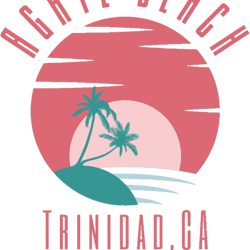 Retro Eighties Agate Beach Trinidad California U.S.A. Pastel Red Text