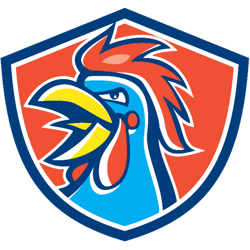 cockerel rooster crowing head shield