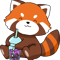 Bubble Tea Gift Girls Red Panda Boba Tea Bubble Tea .png