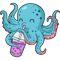 Bubble Tea Gift Kids Octopus Boba Tea Bubble Tea .png