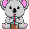 Bubble Tea Lover Cute kawaii koala .png