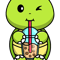 Bubble Tea LoverCute Kawaii Turtle .png