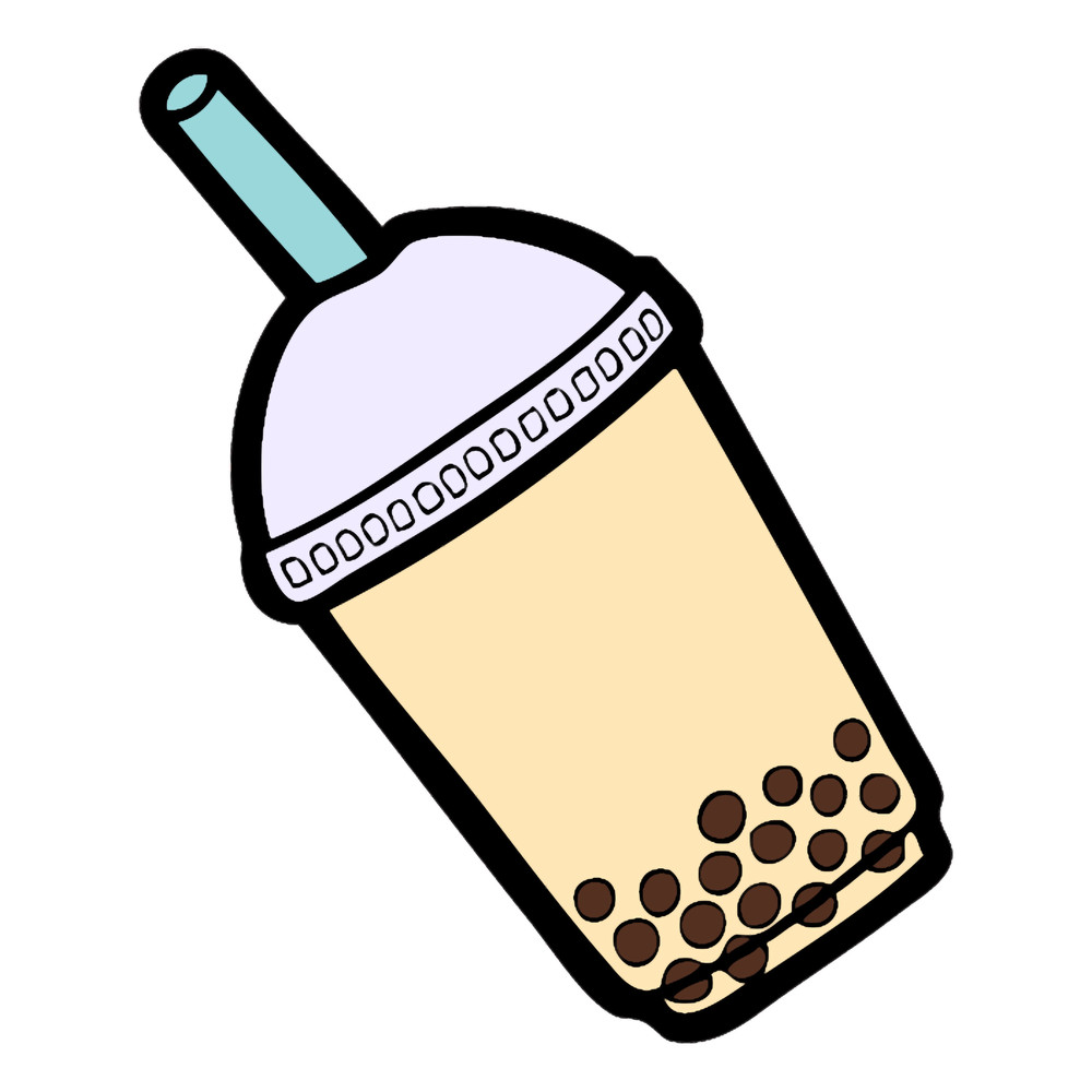Bubble Tea Pattern in Red .png