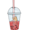Cat Boba Tea Bubble (fluffy orange cat) .png