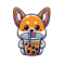 Corgi Drinking Boba Bubble Tea.png