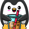 Cute Bubble Tea Lover Penguin Cute Penguin loves bubble tea .png