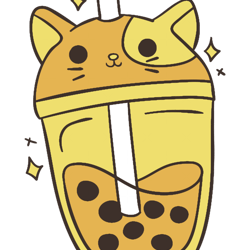 cute kawaii kitty bubble tea