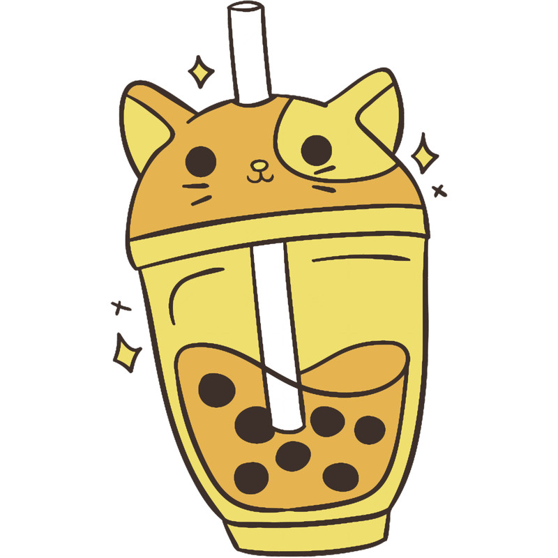 Cute kawaii kitty bubble tea .png