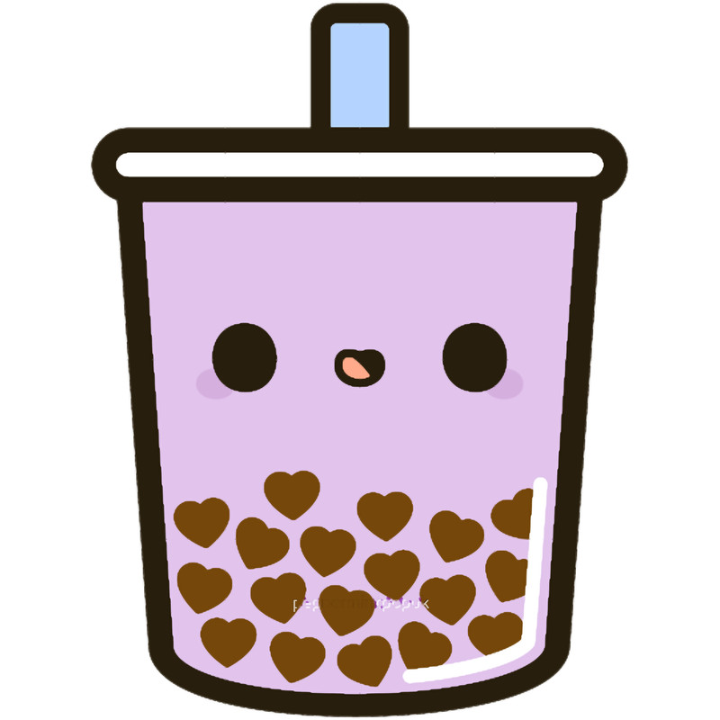 Cute Love Heart Bubble Tea .png