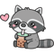 Cute Raccoon Loves Bubble Tea .png