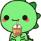 Dinosaur BobaKawaii Dino Drinking Bubble Milk Tea.png