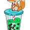 Green Bubble Tea Gift Women Fox Boba Tea Gift Kids Fox .png