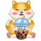 I Love Bubble Tea - Shiba Drinking Bubble Tea. .png