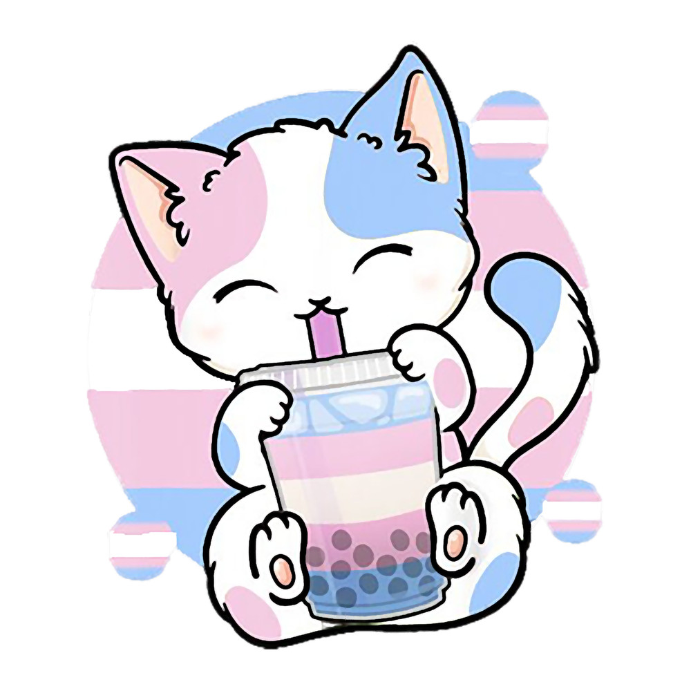 Kawaii Bubble Transgender Kitten Tea Anime Boba Cat Tea Neko .png