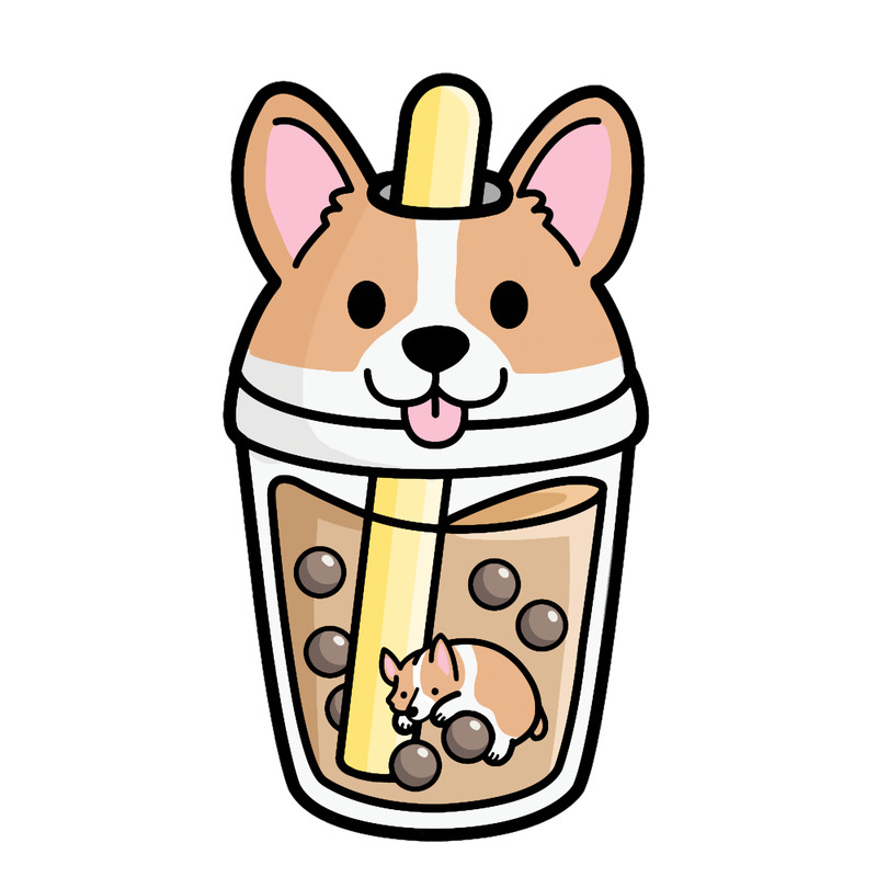 Kawaii Corgi Bubble Tea .png