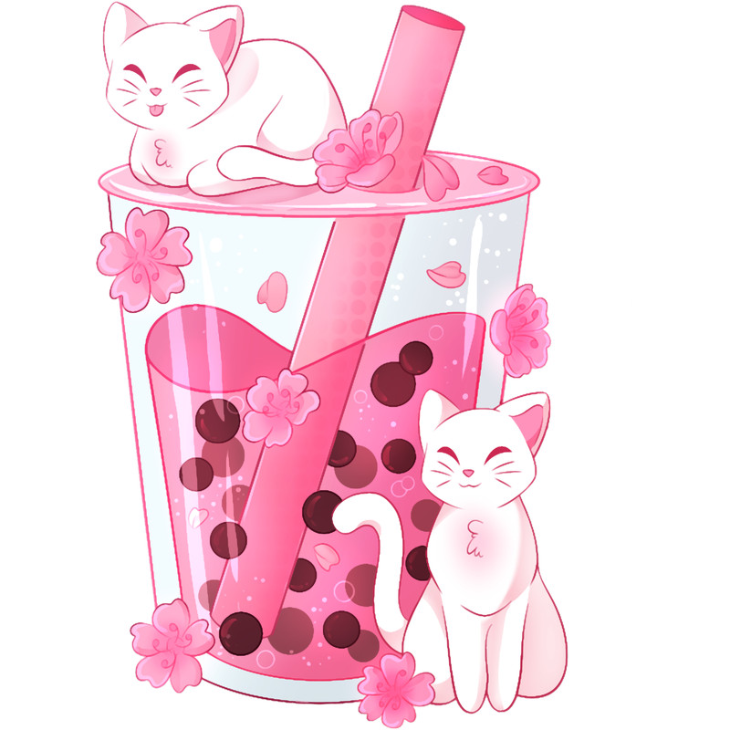 Kawaii Sakura Boba Tea .png