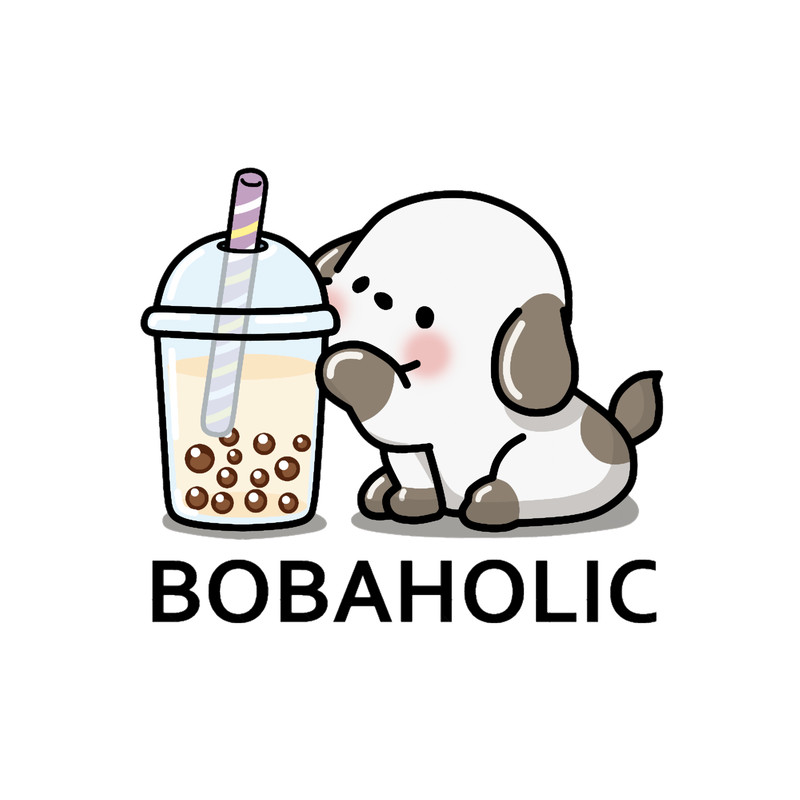 Little Bobaholic Puppy Loves Boba Tea! .png