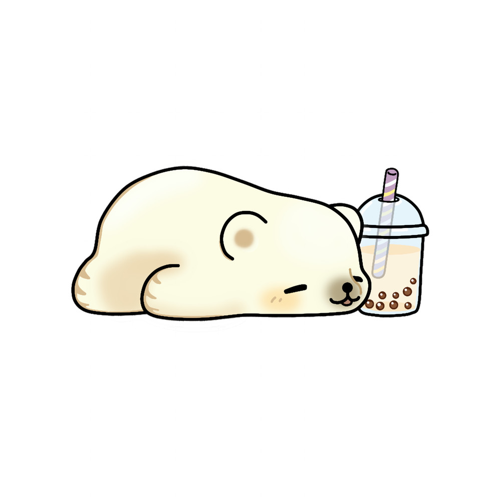Little Polar Bear Chilling with it_s Boba Tea .png