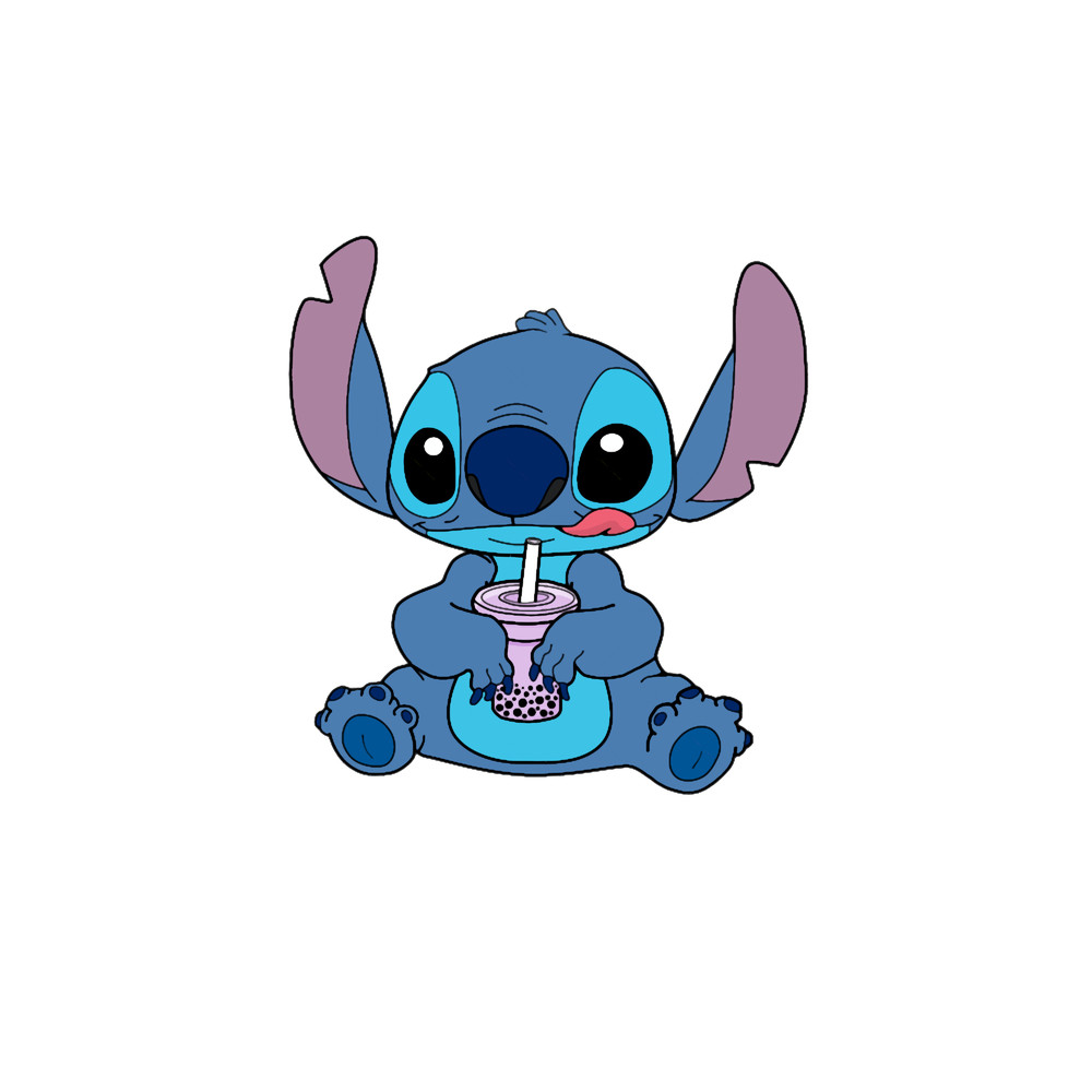 Stitch With Taro Boba Drink .png