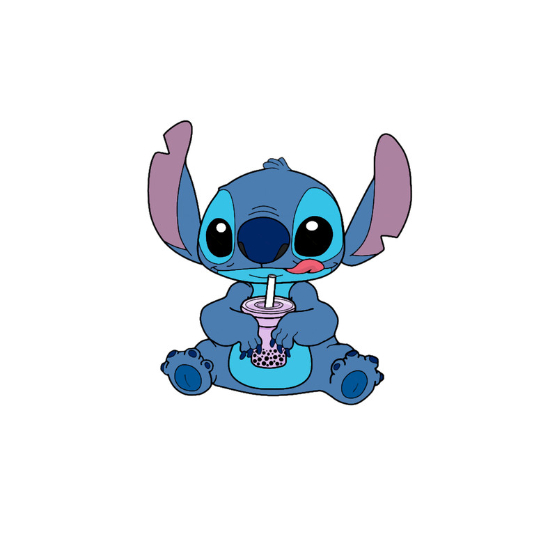 Stitch With Taro Boba Drink .png