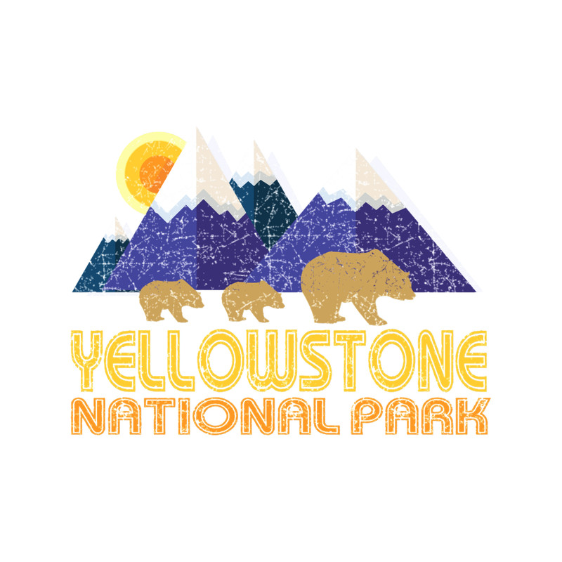 Yellowstone National Park Grizzly Bear and Cubs.png