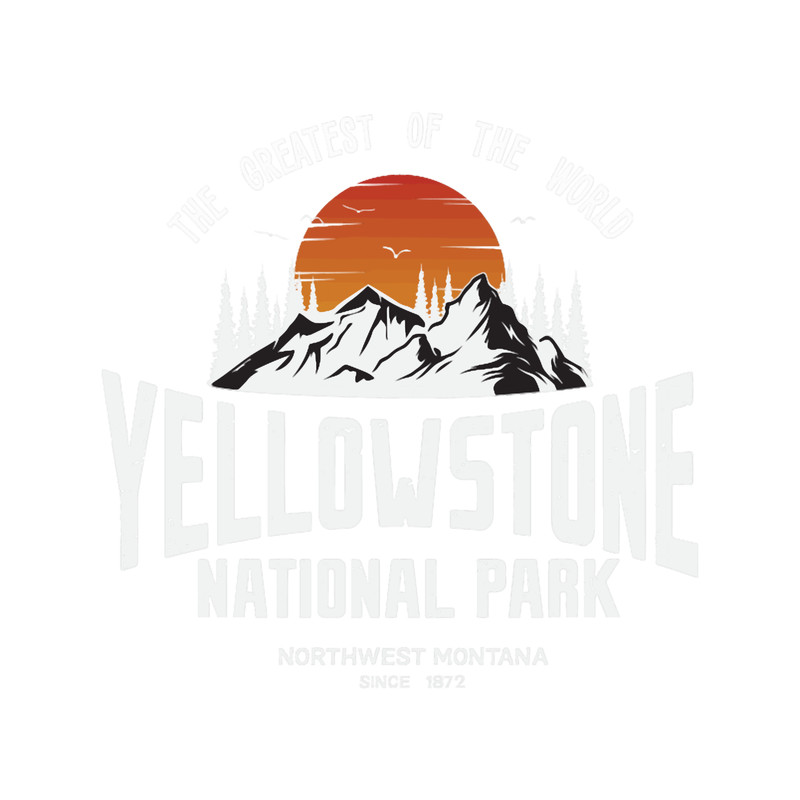 Yellowstone National Park Wolf Mountains Vintage .png