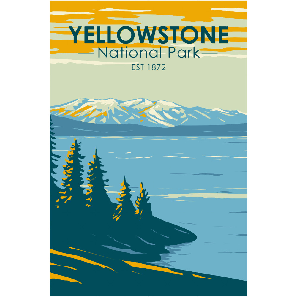 Yellowstone National Park Yellowstone Lake Vintage .png