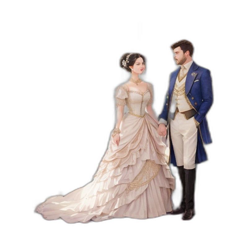 A watercolor painting of Daphne and Simon, Bridgerton netflix.png