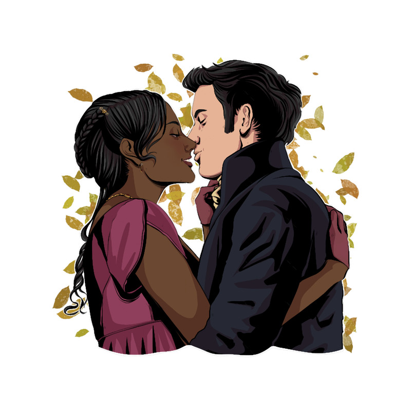 Kate and Anthony Bridgerton kissing fanart.png