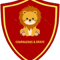 Cute lion courageous and brave badge.png