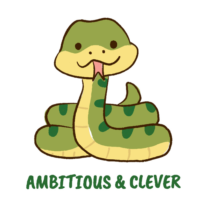 Cute snake ambitious and clever.png