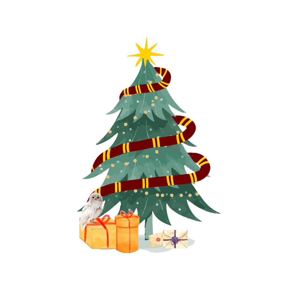 Harry p hp Griffin red house magical Christmas tree.png