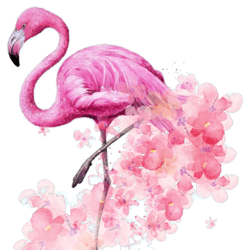 flower decorated bird active