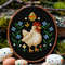 Spring Hen Cross Stitch Pattern  Farmhouse Easter Embroidery With Flowers  Eggs 5