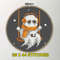 Ghost On Swing Cross Stitch Pattern  Cozy Halloween Embroidery With Headphones 2