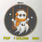 Ghost On Swing Cross Stitch Pattern  Cozy Halloween Embroidery With Headphones 1
