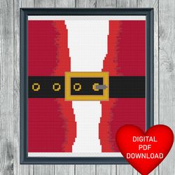 santa's belt cross stitching pattern, instant pdf download, x stitching, 14ct aida, embroidery, dmc floss threads