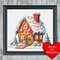 Gingerbread House Cross Stitch Blue Heart Frame.jpg