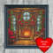 Christmas Fireplace Cross Stitch Blue Heart Frame.jpg