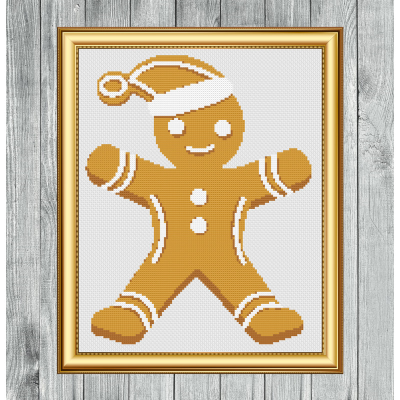 Ginger Bread Man Cross Stitch Gold Frame.jpg