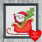 Christmas Sleigh Cross Stitch Blue Heart Frame.jpg