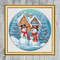 Winter Snowmen Cross Stitch Gold Frame.jpg