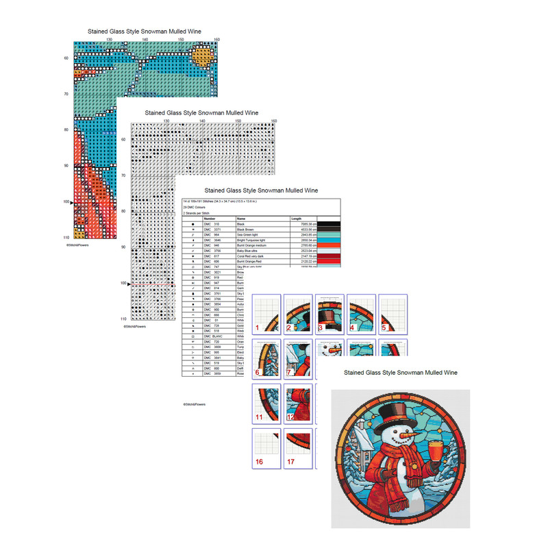 Stained Glass Style Snowman Mulled Wine Cross Stitch Pages.jpg