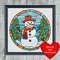 Stained Glass Style Snowman Cross Stitch Blue Heart Frame.jpg